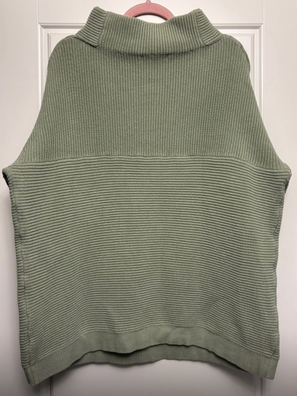 Monk+lou Relaxed Ribbed Turtleneck Sweater in Sage Green - Picture 3 of 8